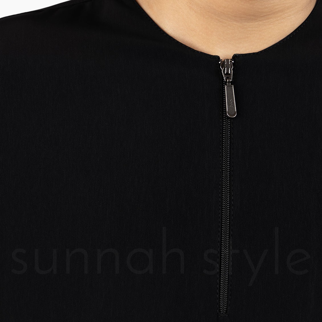 Sunnah Style Boys Child Teen Short Zip Thobe Black